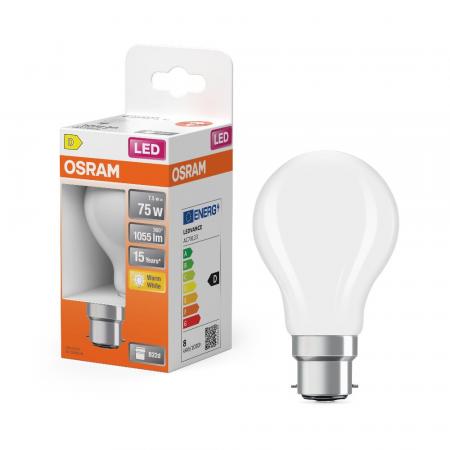 OSRAM B22D LED Lampe STAR mit Bajonettsockel 7,5W wie 75W warmweißes Licht 2700K matt